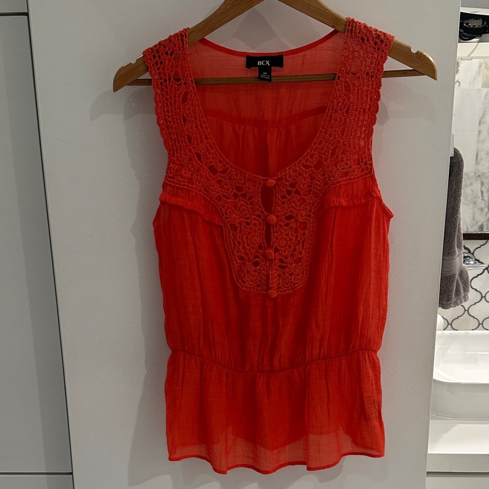 Women's Orange Sleeveless Top, size M